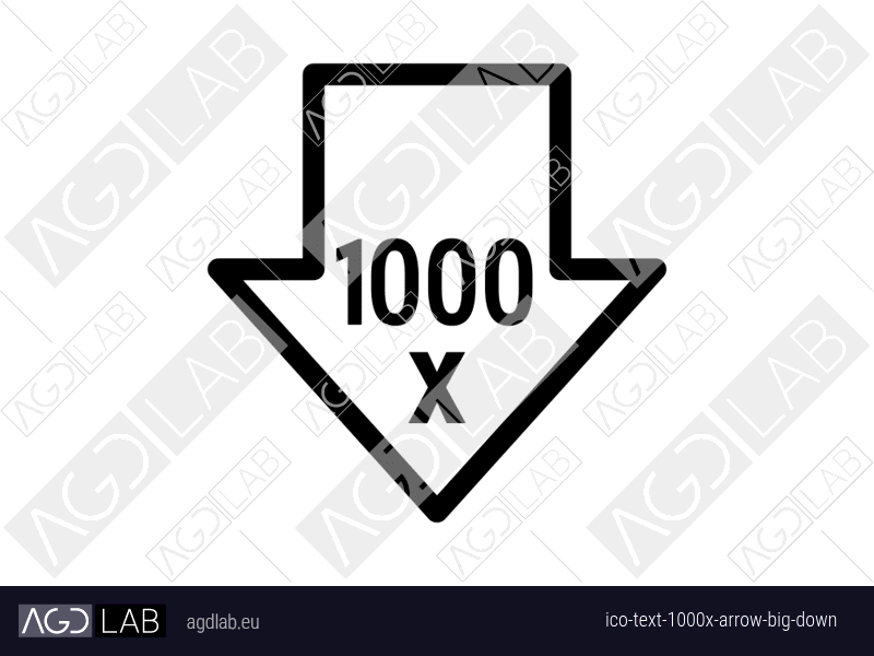 Text 1000x arrow big down icon