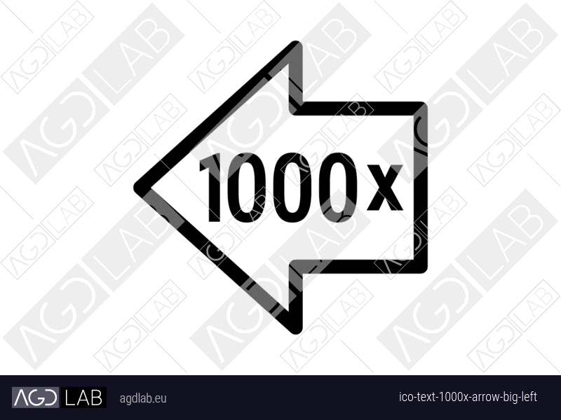 Text 1000x arrow big left icon
