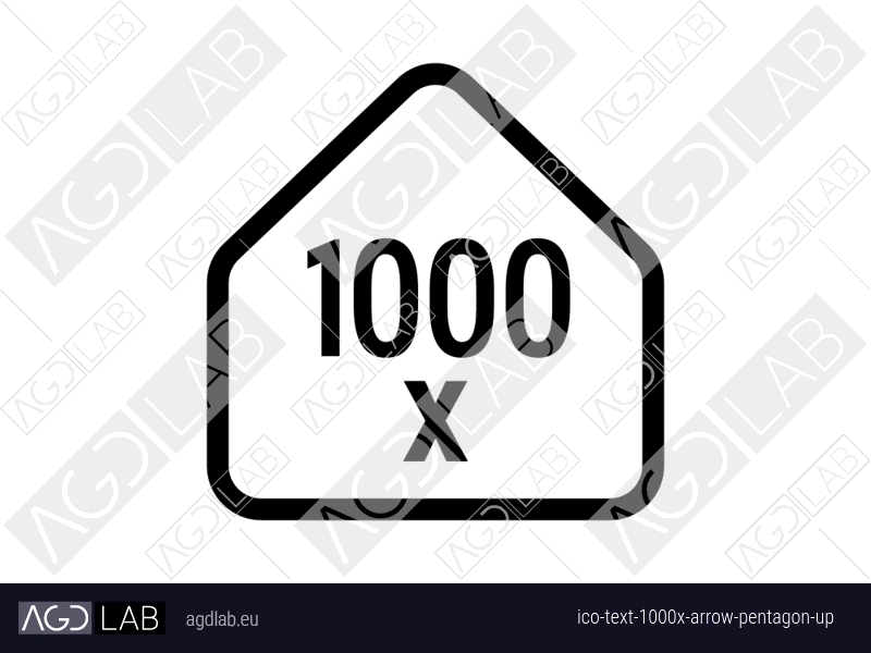 Text 1000x arrow pentagon up icon