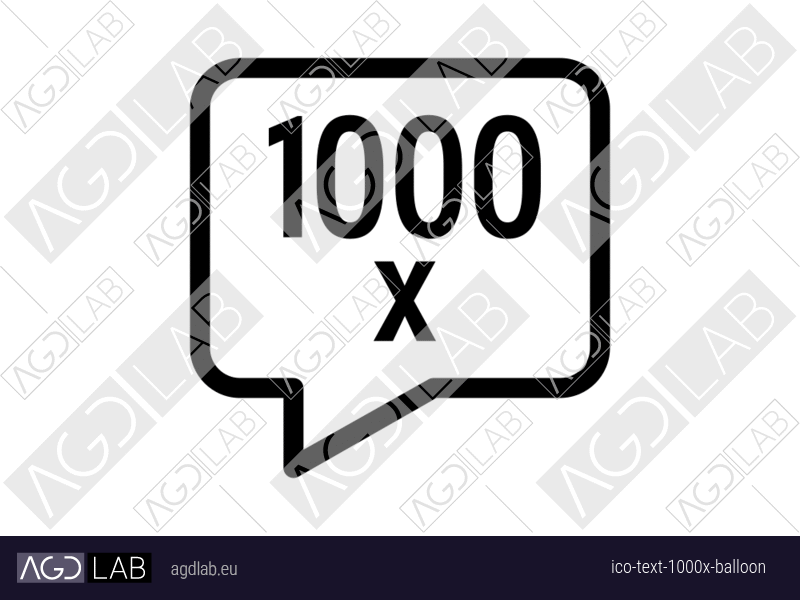 Text 1000x balloon icon