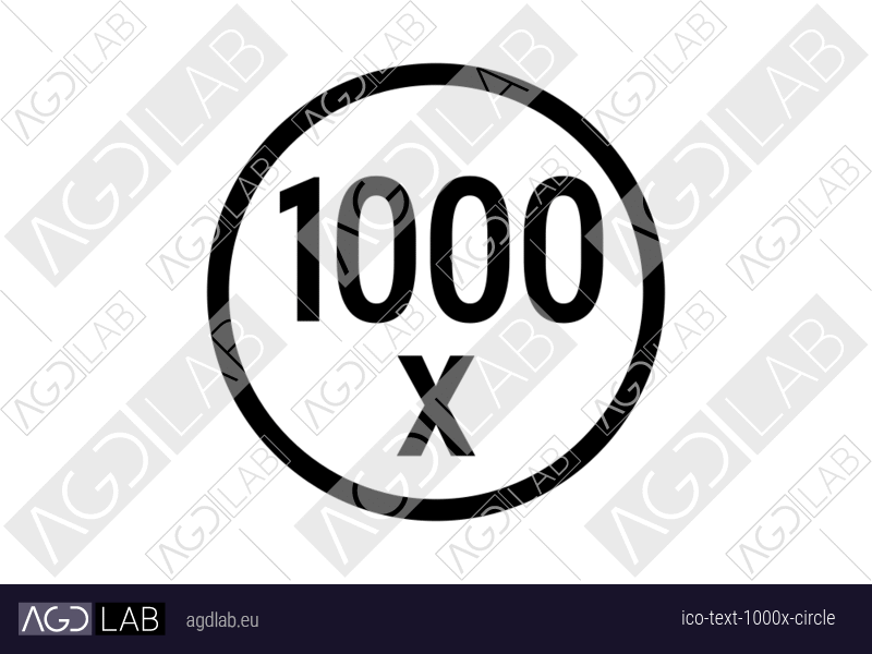 Text 1000x circle icon