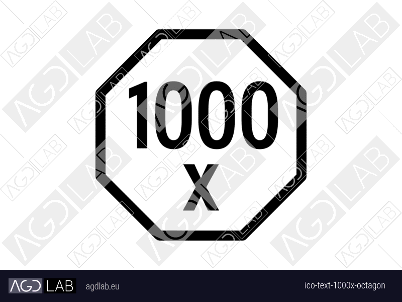 Text 1000x octagon icon
