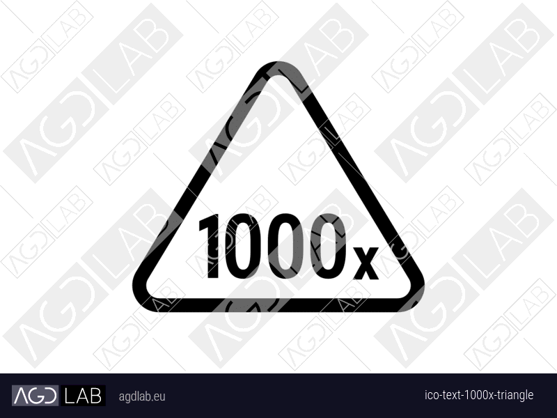 Text 1000x triangle icon