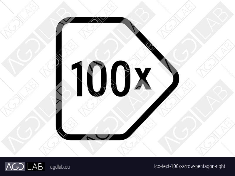 Text 100x arrow pentagon right icon