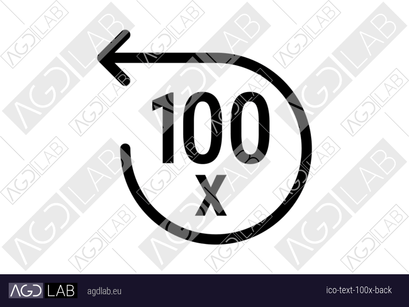 Text 100x back icon