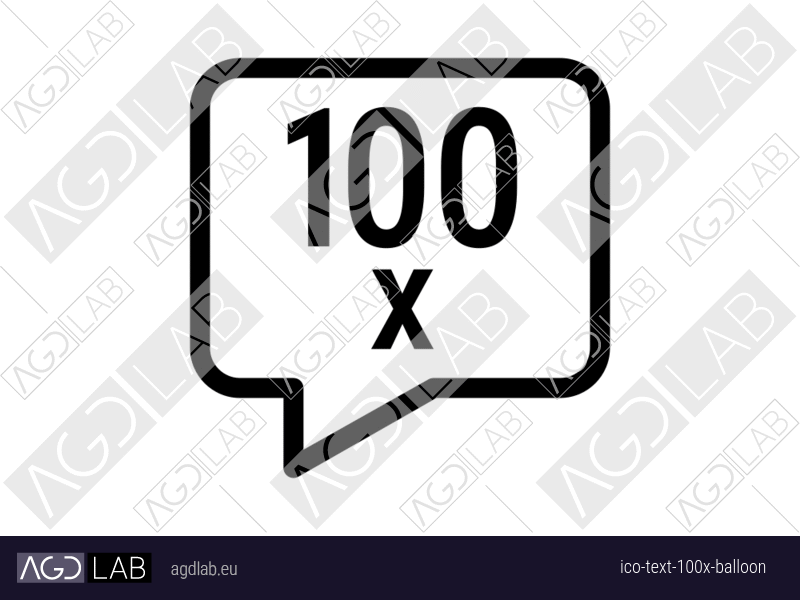 Text 100x balloon icon