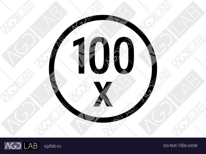 Text 100x circle icon