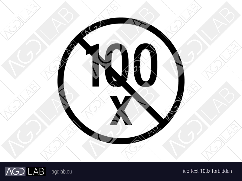 Text 100x forbidden icon