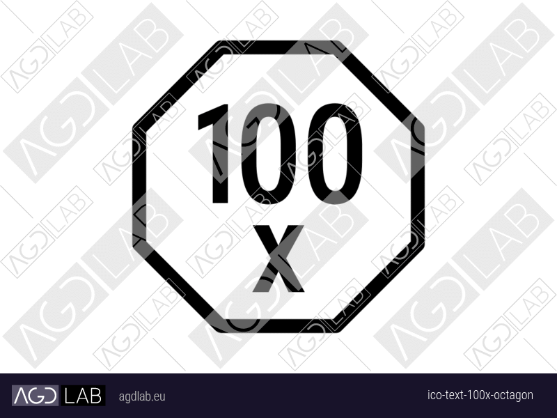 Text 100x octagon icon