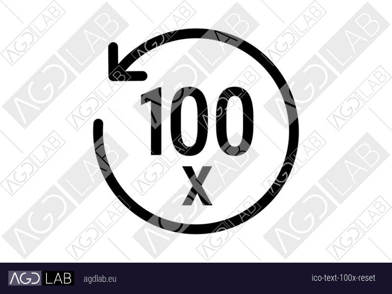 Text 100x reset icon