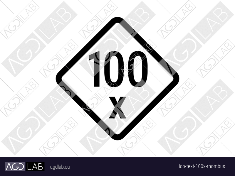 Text 100x rhombus icon
