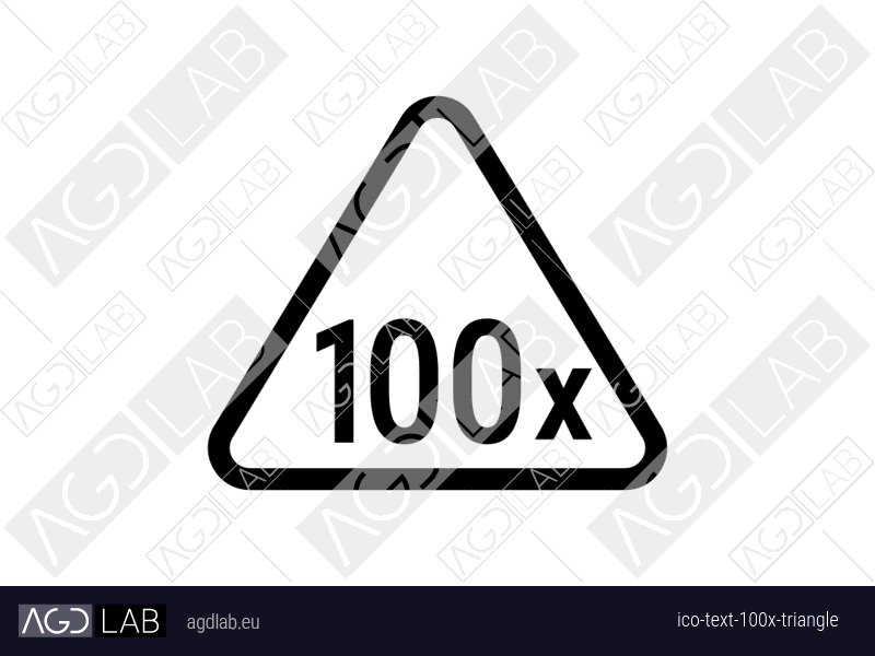 Text 100x triangle icon