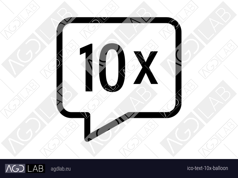 Text 10x balloon icon