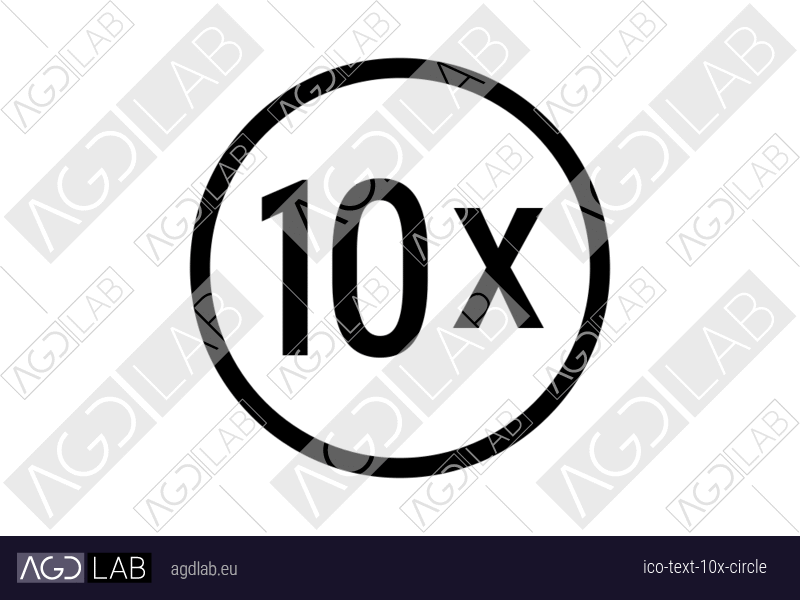 Text 10x circle icon