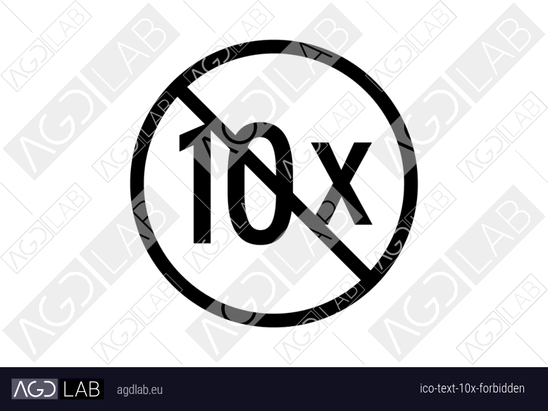 Text 10x forbidden icon