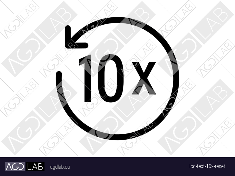 Text 10x reset icon