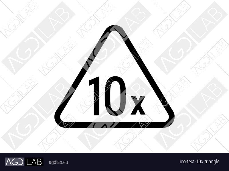 Text 10x triangle icon