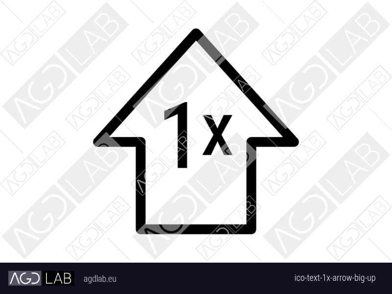 Text 1x arrow big up icon