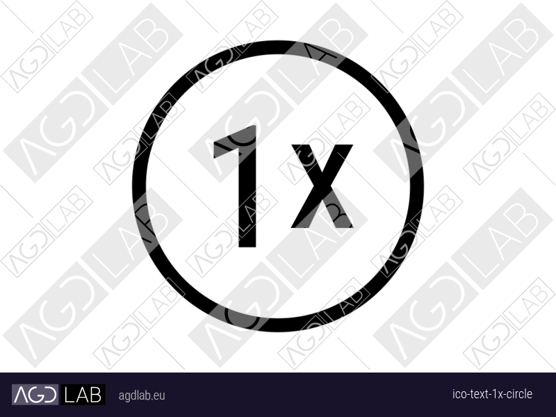 Text 1x circle icon