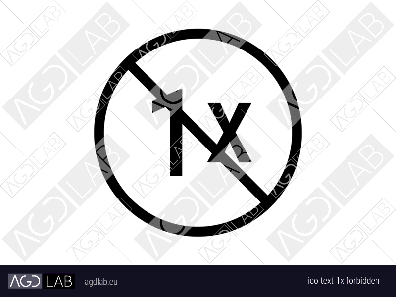 Text 1x forbidden icon