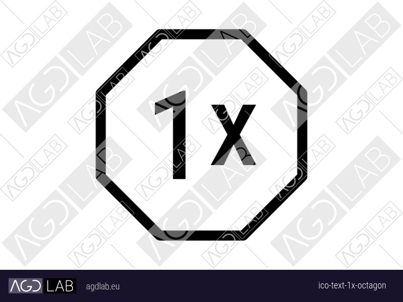 Text 1x octagon icon