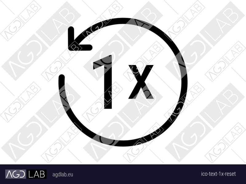 Text 1x reset icon