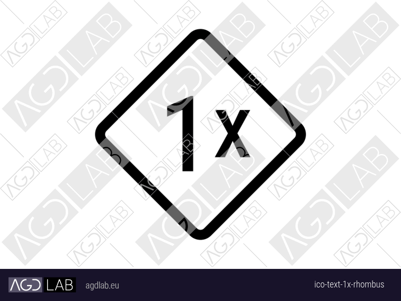 Text 1x rhombus icon