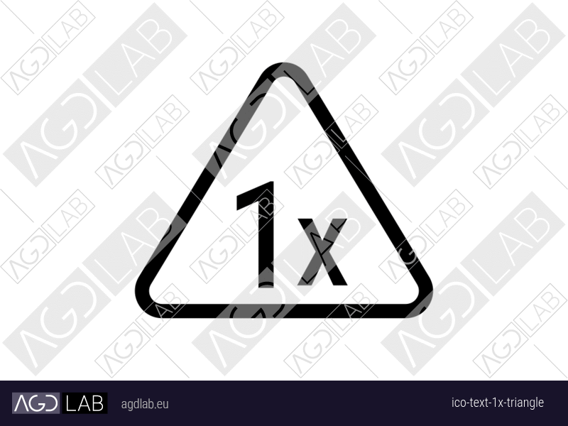 Text 1x triangle icon
