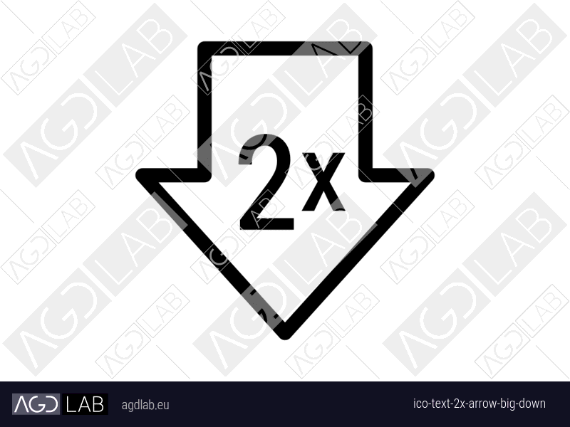 Text 2x arrow big down icon