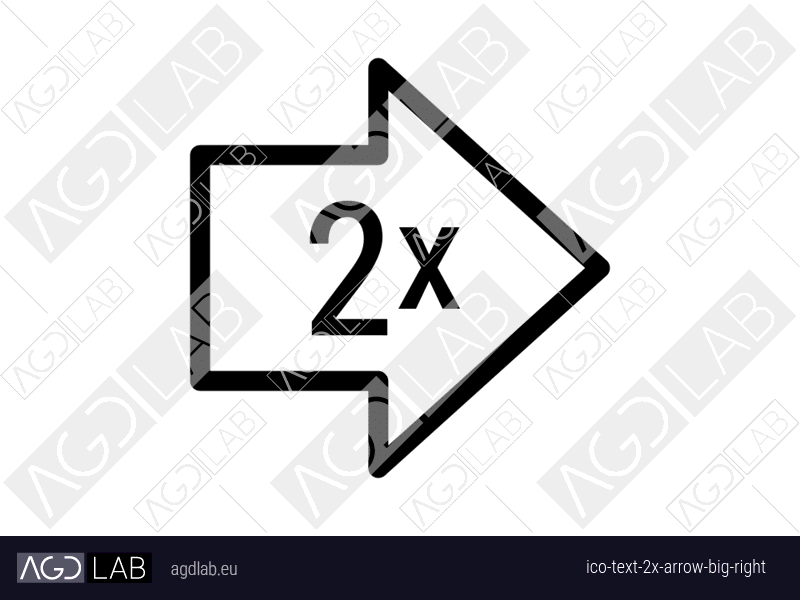 Text 2x arrow big right icon