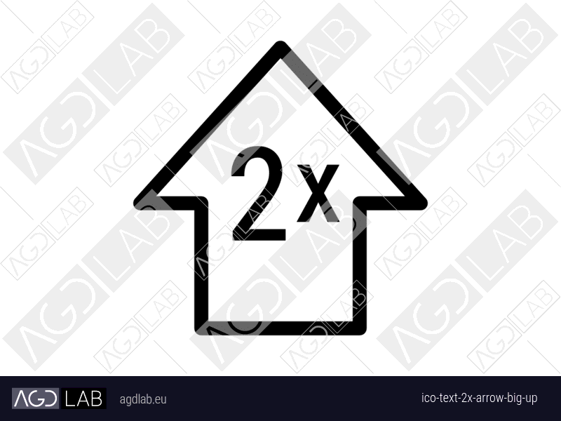 Text 2x arrow big up icon