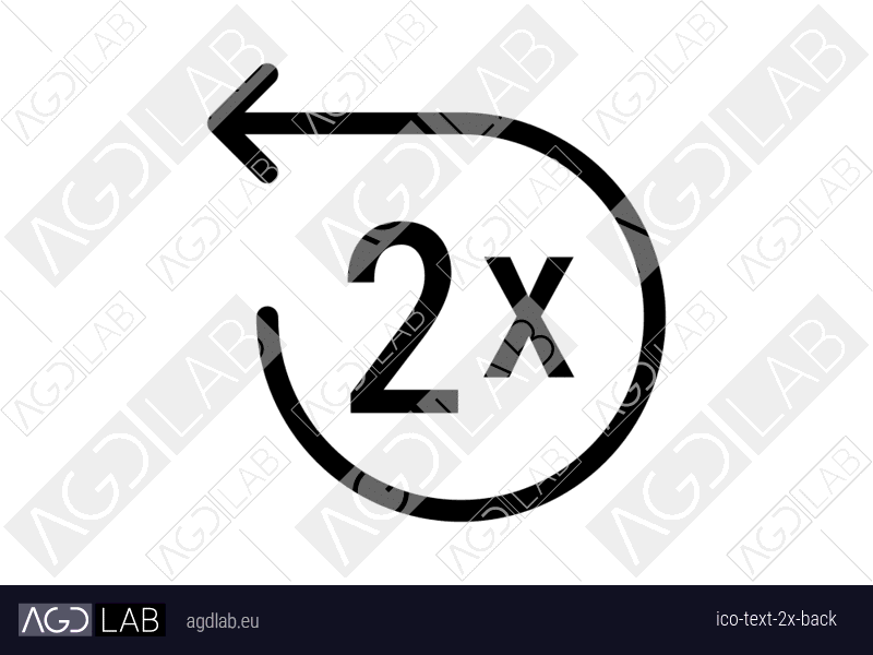 Text 2x back icon