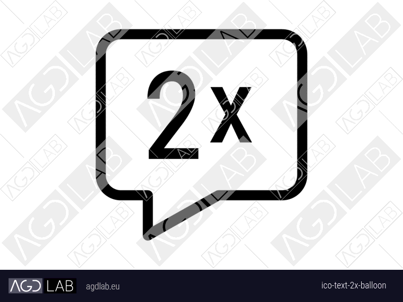 Text 2x balloon icon