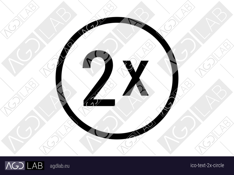 Text 2x circle icon