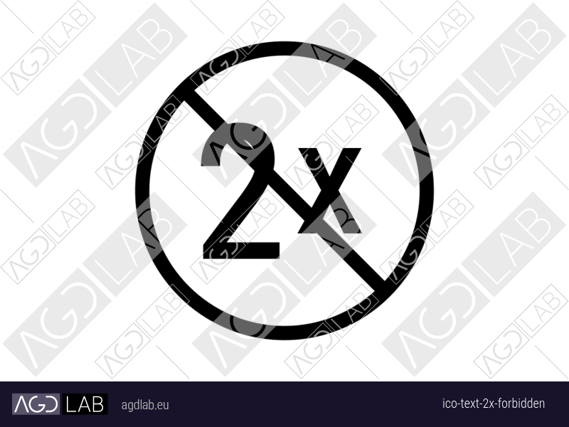Text 2x forbidden icon