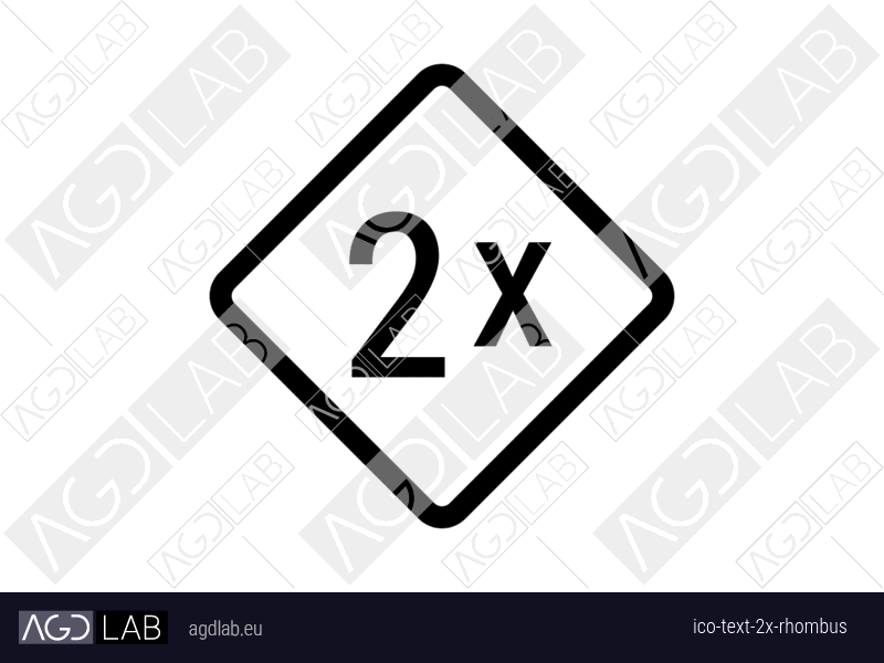 Text 2x rhombus icon