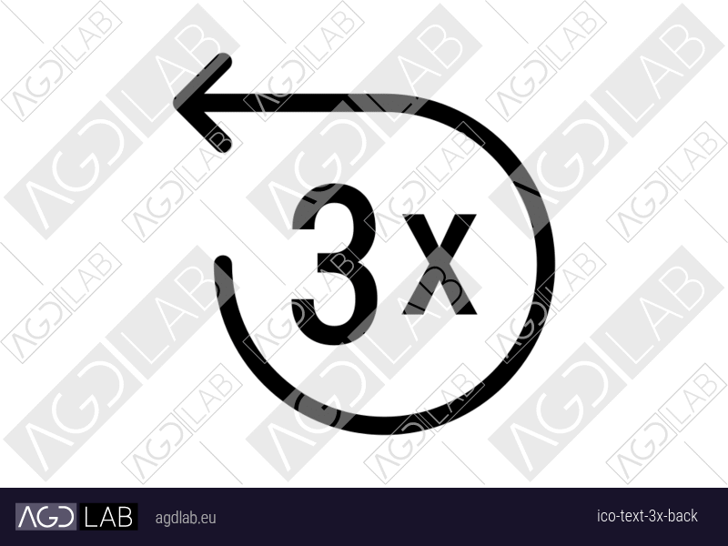 Text 3x back icon