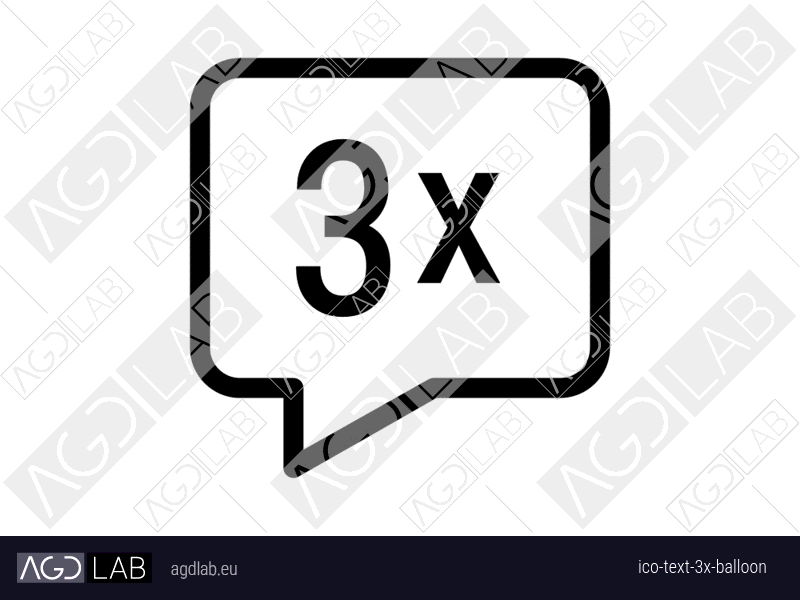 Text 3x balloon icon