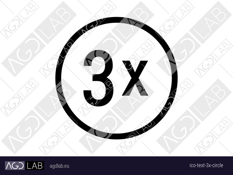 Text 3x circle icon