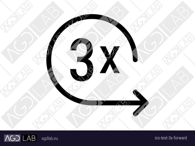 Text 3x forward icon