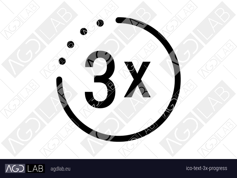 Text 3x progress icon