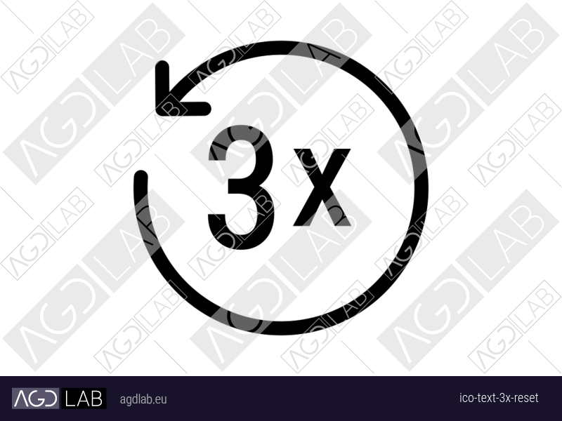 Text 3x reset icon