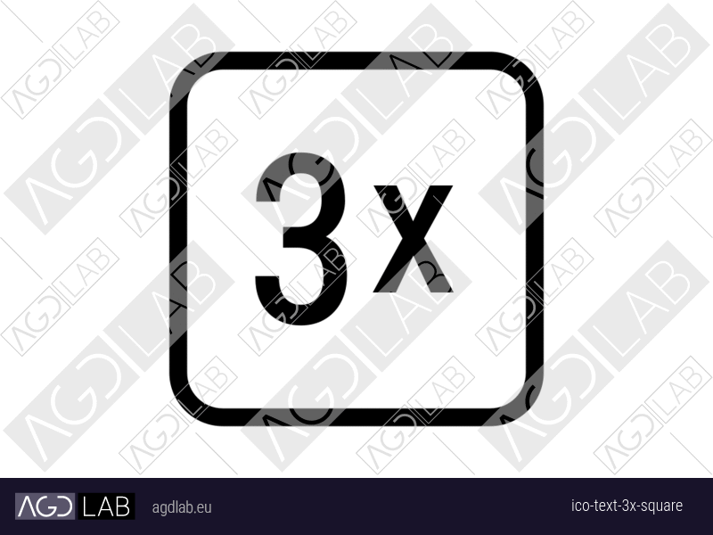 Text 3x square icon