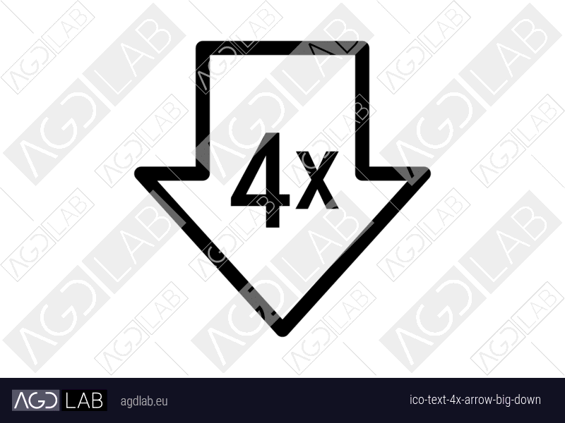 Text 4x arrow big down icon