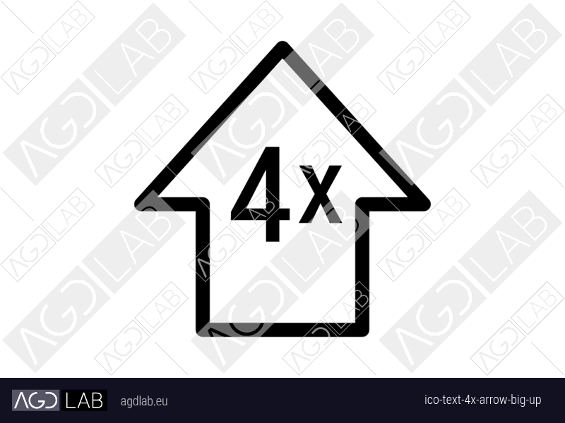 Text 4x arrow big up icon