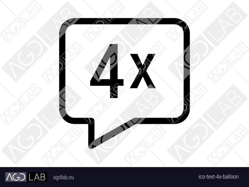Text 4x balloon icon
