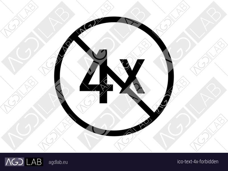 Text 4x forbidden icon