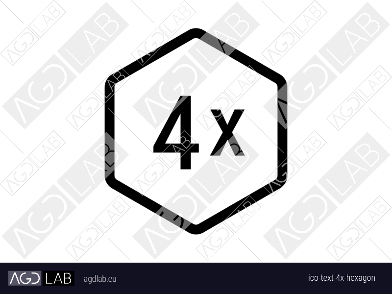 Text 4x hexagon icon