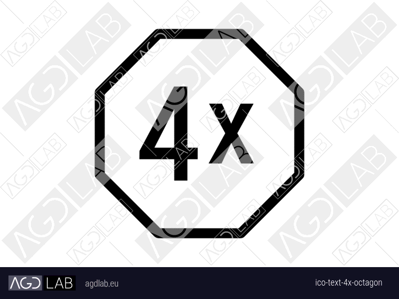 Text 4x octagon icon