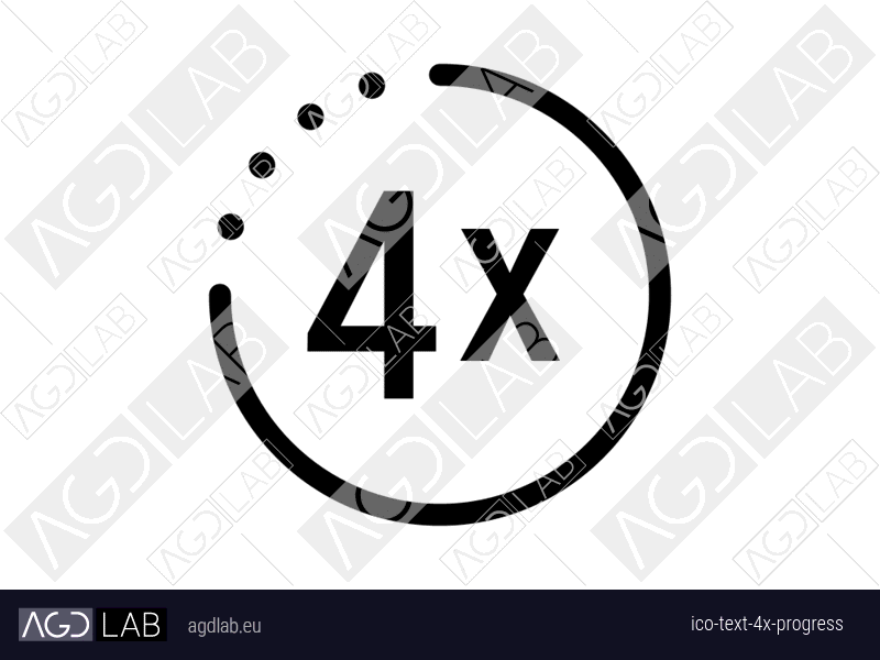 Text 4x progress icon